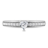 Photo of Trace 1/2 ct tw. Lab Grown Diamond Heart Solitaire Bridal Set 10K White Solid Gold [BT1636WE-C000]