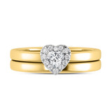 Photo of Ellison 1/3 ct tw. Lab Grown Diamond Heart Solitaire Bridal Set 10K Yellow Gold [BR1637Y-C000]