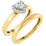 Photo of Ellison 1/3 ct tw. Lab Grown Diamond Heart Solitaire Bridal Set 10K Yellow Gold [BR1637Y-C000]
