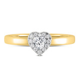 Photo of Ellison 1/3 ct tw. Lab Grown Diamond Heart Solitaire Bridal Set 10K Yellow Gold [BT1637YE-C000]