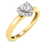 Photo of Ellison 1/3 ct tw. Lab Grown Diamond Heart Solitaire Bridal Set 10K Yellow Gold [BT1637YE-C000]
