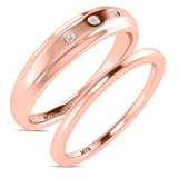 Photo of Dane 1/25 ct tw. Lab Grown Diamond Wedding Band Set 10K Rose Gold [WB1639R]