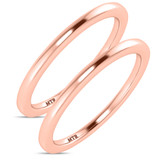 Photo of Dane 0 ct tw. No Gemstone Diamond Same Sex Ladies Band Set 14K Rose Gold [WL1639R]