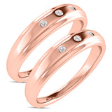Photo of Dane 1/15 ct tw. Lab Grown Diamond Same Sex Mens Band Set 10K Rose Gold [WM1639R]