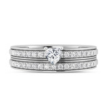 Photo of Trace 1/2 ct tw. Lab Grown Diamond Heart Solitaire Bridal Set 14K White Solid Gold [BR1636W-C000]