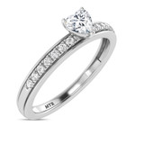 Photo of Trace 1/2 ct tw. Lab Grown Diamond Heart Solitaire Bridal Set 14K White Solid Gold [BT1636WE-C000]