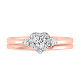 Photo of Dane 3/8 ct tw. Lab Grown Diamond Heart Solitaire Bridal Set 14K Rose Gold [BR1639R-C000]