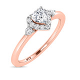 Photo of Dane 3/8 ct tw. Lab Grown Diamond Heart Solitaire Bridal Set 14K Rose Gold [BT1639RE-C000]