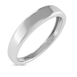 Photo of Heath Traditional Mens Wedding Band 10K White Gold. [BT1638WM]