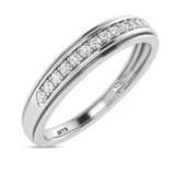 Photo of Trace 1/3 ct tw. Lab Grown Diamond Wedding Band Set 14K White Gold [BT1636WM]