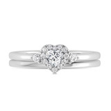 Photo of Dane 3/8 ct tw. Lab Grown Diamond Heart Solitaire Bridal Set 10K White Gold [BR1639W-C000]