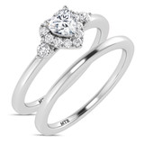 Photo of Dane 3/8 ct tw. Lab Grown Diamond Heart Solitaire Bridal Set 10K White Gold [BR1639W-C000]