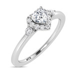 Photo of Dane 3/8 ct tw. Lab Grown Diamond Heart Solitaire Bridal Set 10K White Gold [BT1639WE-C000]