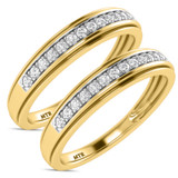 Photo of Trace 3/8 ct tw. Lab Grown Diamond Same Sex Mens Band Set 10K Yellow Gold [WM1636Y]