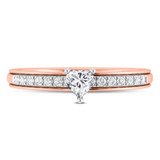 Photo of Trace  ct tw. Lab Grown Heart Solitaire Diamond Engagement Ring 14K Rose Gold [BT1636RE-C000]