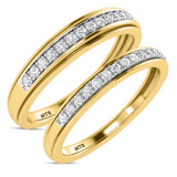 Photo of Trace 1/3 ct tw. Lab Grown Diamond Wedding Band Set 10K Yellow Gold [WB1636Y]