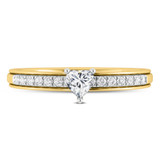 Photo of Trace 1/2 ct tw. Lab Grown Diamond Heart Solitaire Bridal Set 14K Yellow Solid Gold [BT1636YE-C000]
