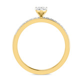 Photo of Trace 1/2 ct tw. Lab Grown Diamond Heart Solitaire Bridal Set 14K Yellow Solid Gold [BT1636YE-C000]