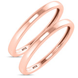 Photo of Heath 0 ct tw. No Gemstone Diamond Same Sex Ladies Band Set 10K Rose Gold [WL1638R]