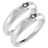 Photo of Dane 1/15 ct tw. Lab Grown Diamond Same Sex Mens Band Set 14K White Gold [WM1639W]