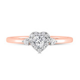 Photo of Dane 3/8 ct tw. Lab Grown Diamond Heart Solitaire Engagement Ring 14K Rose Gold [BT1639RE-C000]