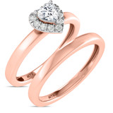 Photo of Ellison 1/3 ct tw. Lab Grown Diamond Heart Solitaire Bridal Set 10K Rose Gold [BR1637R-C000]