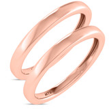 Photo of Ellison 0 ct tw. No Gemstone Diamond Same Sex Ladies Band Set 10K Rose Gold [WL1637R]
