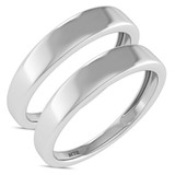 Photo of Heath 0 ct tw. No Gemstone Diamond Same Sex Mens Band Set 10K White Gold [WM1638W]