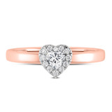 Photo of Ellison 1/3 ct tw. Lab Grown Diamond Heart Solitaire Bridal Set 14K Rose Gold [BT1637RE-C000]