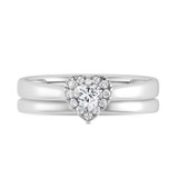 Photo of Heath 1/3 ct tw. Lab Grown Diamond Heart Solitaire Bridal Set 14K White Gold [BR1638W-C000]