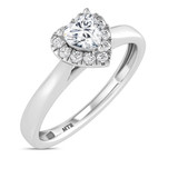 Photo of Heath 1/3 ct tw. Lab Grown Diamond Heart Solitaire Bridal Set 14K White Gold [BT1638WE-C000]