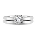 Photo of Ellison 1/3 ct tw. Lab Grown Diamond Heart Solitaire Bridal Set 10K White Gold [BR1637W-C000]