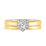 Photo of Heath 1/3 ct tw. Lab Grown Diamond Heart Solitaire Bridal Set 10K Yellow Gold [BR1638Y-C000]