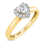 Photo of Heath 1/3 ct tw. Lab Grown Diamond Heart Solitaire Bridal Set 10K Yellow Gold [BT1638YE-C000]
