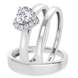 Photo of Heath 1/3 ct tw. Lab Grown Diamond Heart Solitaire Trio Set 10K White Gold [BT1638W-C000]