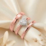 Photo of Ellison 1/3 ct tw. Lab Grown Diamond Heart Solitaire Trio Set 10K Rose Gold [BT1637R-C000]