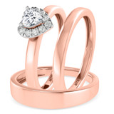 Photo of Ellison 1/3 ct tw. Lab Grown Diamond Heart Solitaire Trio Set 10K Rose Gold [BT1637R-C000]