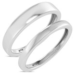 Photo of Ellison 0 ct tw. Lab Grown Diamond Wedding Band Set 10K White Gold [WB1637W]