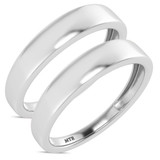 Photo of Ellison 0 ct tw. No Gemstone Diamond Same Sex Mens Band Set 10K White Gold [WM1637W]