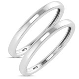 Photo of Heath 0 ct tw. No Gemstone Diamond Same Sex Ladies Band Set 14K White Gold [WL1638W]