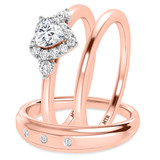 Photo of Dane 3/8 ct tw. Lab Grown Diamond Heart Solitaire Trio Set 10K Rose Gold [BT1639R-C000]