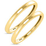 Photo of Heath 0 ct tw. No Gemstone Diamond Same Sex Ladies Band Set 10K Yellow Gold [WL1638Y]