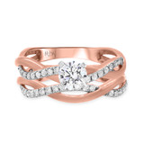 Photo of Aldric 1 1/5 Carat T.W. Diamond Round Solitaire Bridal Set 14K Rose Gold [BR469R-R070]