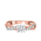 Photo of Aldric 1 1/5 Carat T.W. Diamond Round Solitaire Bridal Set 14K Rose Gold [BT469RE-R070]