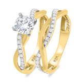 Photo of Aldric 1 1/5 Carat T.W. Diamond Round Solitaire Bridal Set 10K Yellow Gold [BR469Y-R070]