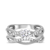 Photo of Aldric 1 1/5 ct tw. Lab Grown Diamond Round Solitaire Bridal Set 10K White Gold [BR5861W-L070]