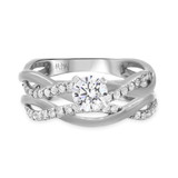 Photo of Aldric 1 1/5 CT. T.W. Diamond Round Solitaire Bridal Set 10K White Gold [BR469W-R070]