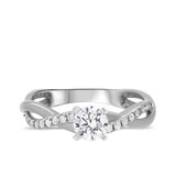 Photo of Aldric 1 1/5 CT. T.W. Diamond Round Solitaire Bridal Set 10K White Gold [BT469WE-R070]