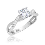Photo of Aldric 1 1/5 CT. T.W. Diamond Round Solitaire Bridal Set 10K White Gold [BT469WE-R070]