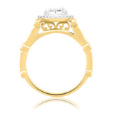 Photo of Sisu 1 ct tw. Lab Grown Diamond Heart Cluster Bridal Set 10K Yellow Gold [BT5863YE-C000]